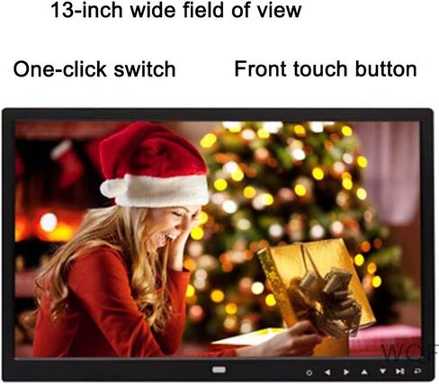Digital Photo Frames 13-Inch Hd 1280 * 800 Pixels, with Front Touch Buttons to Support Playing Video Music Pictures (Black) (Black) in Kuwait