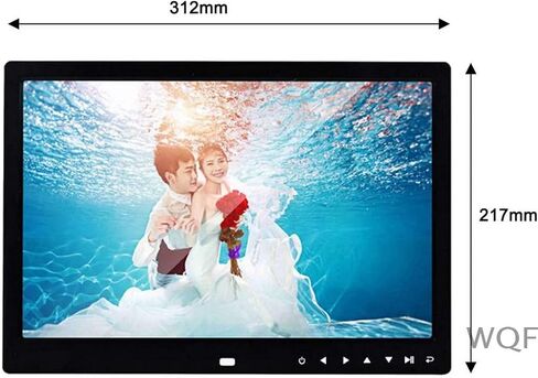 Digital Photo Frames 13-Inch Hd 1280 * 800 Pixels, with Front Touch Buttons to Support Playing Video Music Pictures (Black) (Black) in Kuwait