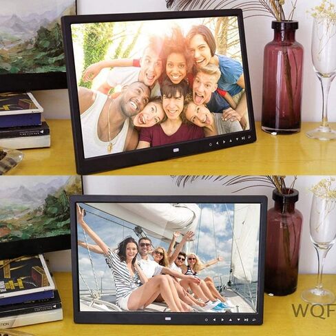 Digital Photo Frames 13-Inch Hd 1280 * 800 Pixels, with Front Touch Buttons to Support Playing Video Music Pictures (Black) (Black) in Kuwait