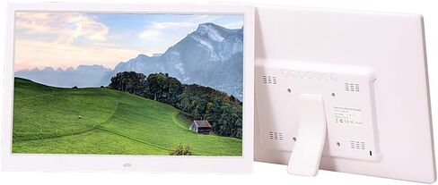 Digital Frame 15.4-inch Digital Photo Frame 1280×800 High Resolution Display, with Remote Control, Support for Music and Video Playback, with Calendar, Alarm Clock Function Gift (White) in Kuwait
