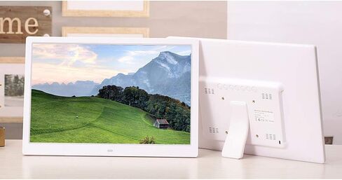 Digital Frame 15.4-inch Digital Photo Frame 1280×800 High Resolution Display, with Remote Control, Support for Music and Video Playback, with Calendar, Alarm Clock Function Gift (White) in Kuwait