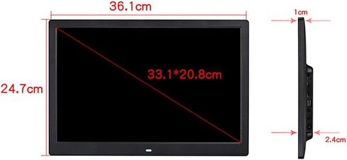 Digital Frame 15.4-inch Digital Photo Frame 1280×800 High Resolution Display, with Remote Control, Support for Music and Video Playback, with Calendar, Alarm Clock Function Gift (White) in Kuwait