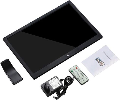 Digital Frame 15.4-inch Digital Photo Frame 1280×800 High Resolution Display, with Remote Control, Support for Music and Video Playback, with Calendar, Alarm Clock Function Gift (White) in Kuwait