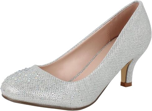 Bonnibel Wonda-1 Womens Round Toe Low Heel Glitter Dress Pumps in Kuwait