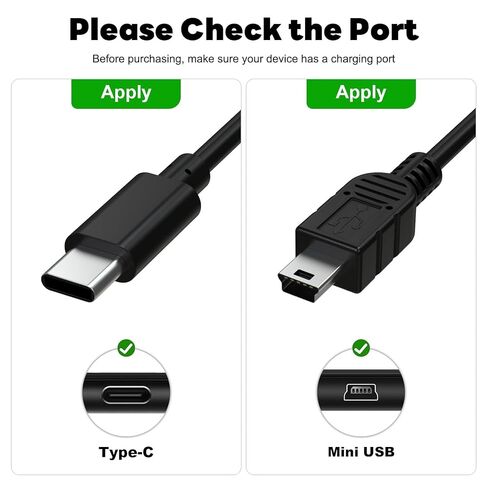 USB-C to Mini USB Cable,Digital Camera Charger Data Transfer Cord | Photo & Video Sync Cable, iPhone 15, Mac & PC, Canon EOS Rebel T7 T6 T5i PowerShot, Nikon DSLR D90 D610 in Kuwait