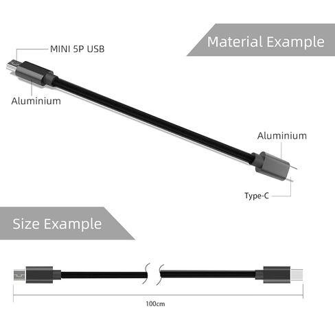 USB-C to Mini USB Cable,Digital Camera Charger Data Transfer Cord | Photo & Video Sync Cable, iPhone 15, Mac & PC, Canon EOS Rebel T7 T6 T5i PowerShot, Nikon DSLR D90 D610 in Kuwait
