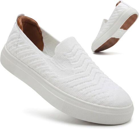 konhill Women's Slip On Walking Shoes Lightweight Breathable Knit Casual Loafers Comfortable Fashion Sneakers in Saudi Arabia