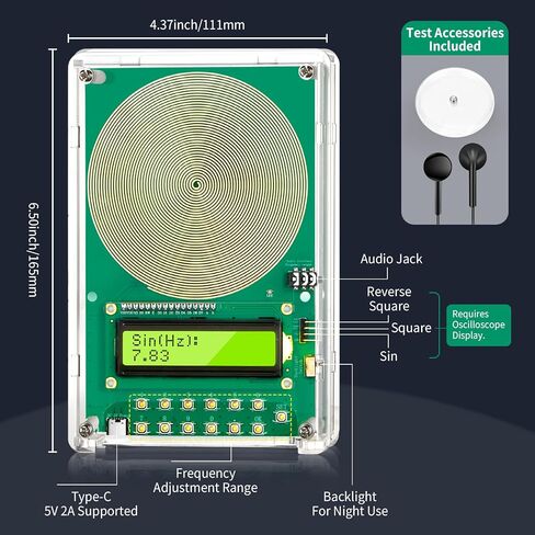 Frequency Generator for Healing – 7.83Hz Schumann Resonance | Sound Therapy Device with Acrylic Case for Sleep aid, Meditation, Stress Relief & Yoga (0.01Hz–200kHz) in Saudi Arabia