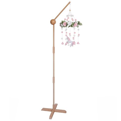 Baby Crib Mobile Arm Wooden Holder - Baby Mobile Hanger for Crib (31 inch, 100% Natural Beechwood) Strong Anti Slip - Nursery Decor & Gift Accessories (Original) in Saudi Arabia