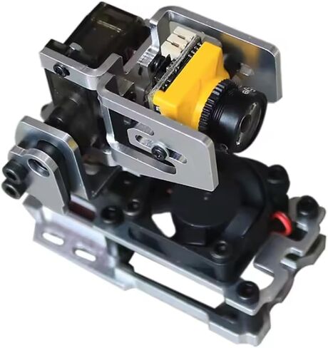 Dual Axis Gimbal Bracket Camera Mount with Servo for FPV RC Model Aircraft | 4.8-5V 9G Servo Pan/Tilt Platform with Cooling Fan and 2PCS Servo for FPV Drone Head Tracker in Kuwait