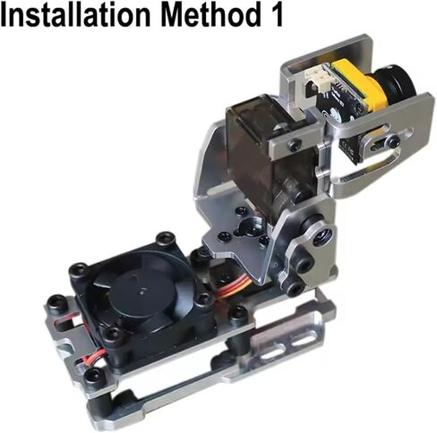 Dual Axis Gimbal Bracket Camera Mount with Servo for FPV RC Model Aircraft | 4.8-5V 9G Servo Pan/Tilt Platform with Cooling Fan and 2PCS Servo for FPV Drone Head Tracker in Kuwait