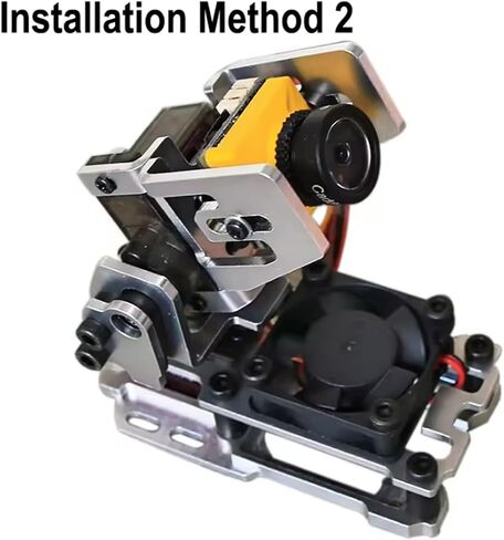 Dual Axis Gimbal Bracket Camera Mount with Servo for FPV RC Model Aircraft | 4.8-5V 9G Servo Pan/Tilt Platform with Cooling Fan and 2PCS Servo for FPV Drone Head Tracker in Kuwait