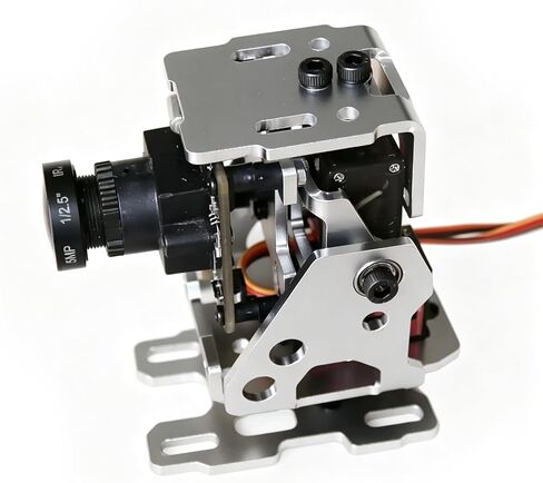 Camera Fixed Bracket Dual Axis Servo Gimbal Mount for FPV RC Model Aircraft | DC 4.8-5V Servo Controlled Camera PTZ Mounting Base Head Tracker Gimbal Bracket with 2PCS Servo in Kuwait