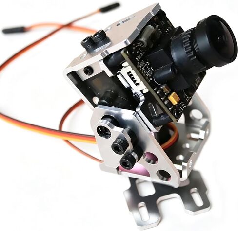 Camera Fixed Bracket Dual Axis Servo Gimbal Mount for FPV RC Model Aircraft | DC 4.8-5V Servo Controlled Camera PTZ Mounting Base Head Tracker Gimbal Bracket with 2PCS Servo in Kuwait