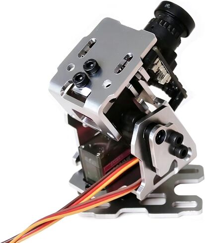 Camera Fixed Bracket Dual Axis Servo Gimbal Mount for FPV RC Model Aircraft | DC 4.8-5V Servo Controlled Camera PTZ Mounting Base Head Tracker Gimbal Bracket with 2PCS Servo in Kuwait