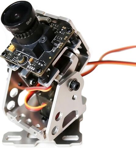 Camera Fixed Bracket Dual Axis Servo Gimbal Mount for FPV RC Model Aircraft | DC 4.8-5V Servo Controlled Camera PTZ Mounting Base Head Tracker Gimbal Bracket with 2PCS Servo in Kuwait