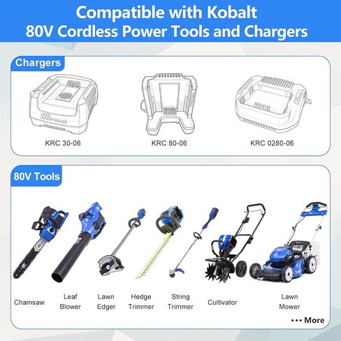 FSKE 6000mAh Replacement for Kobalt 80V Battery KB2580-06 KB280-06 KB580-06 | 2X Longer Runtime Compatible with Kobalt 80 Volt Max Power Tools in Saudi Arabia