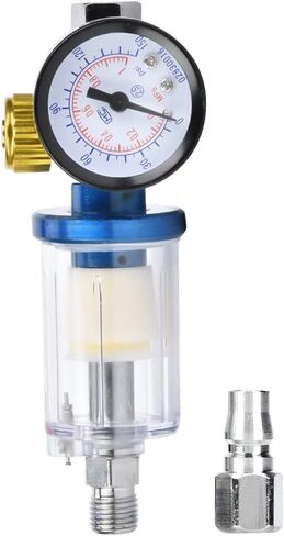 1/4in Inline Filter and Pressure Regulator, Aluminum Alloy, Moisture and Oil Trap for Paint Spray Gun Compressors in Kuwait