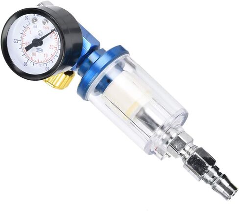 1/4in Inline Filter and Pressure Regulator, Aluminum Alloy, Moisture and Oil Trap for Paint Spray Gun Compressors in Kuwait
