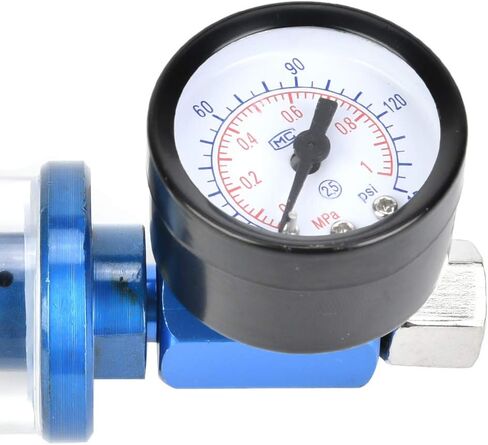1/4in Inline Filter and Pressure Regulator, Aluminum Alloy, Moisture and Oil Trap for Paint Spray Gun Compressors in Kuwait