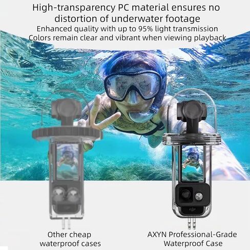 DJI Pocket 4 Waterproof Case,Housing Protective Housing Shell for DJI Pocket 4 Diving Accessories-Transparent,60-Meter in Kuwait