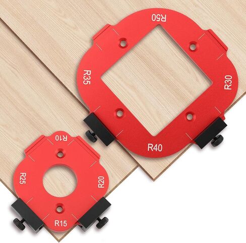 2pcs Woodworking Router Corner Radius Template, Aluminum Alloy Router Corner Jigs and Templates for Woodworking, Arc Cutting Auxiliary Tool DIY Template R10/R15/R20/R25/R30/R35/R40/R50 in Kuwait