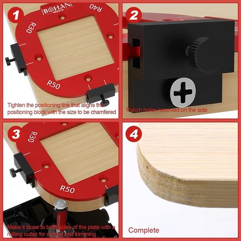 2pcs Woodworking Router Corner Radius Template, Aluminum Alloy Router Corner Jigs and Templates for Woodworking, Arc Cutting Auxiliary Tool DIY Template R10/R15/R20/R25/R30/R35/R40/R50 in Kuwait