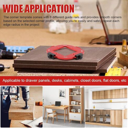 2pcs Woodworking Router Corner Radius Template, Aluminum Alloy Router Corner Jigs and Templates for Woodworking, Arc Cutting Auxiliary Tool DIY Template R10/R15/R20/R25/R30/R35/R40/R50 in Kuwait