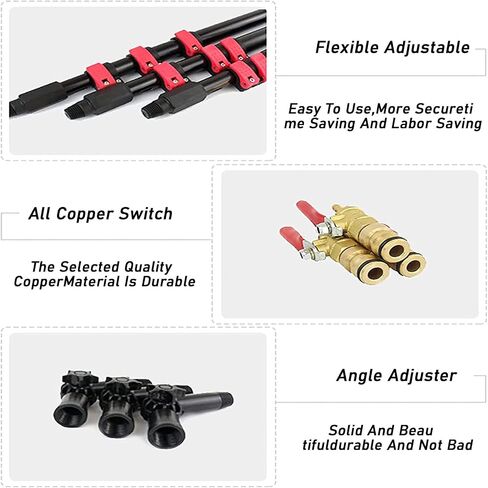 39FT Telescopic Brush with Scraper - 3-12m Water Fed Cleaning Set for Solar Panels, Photovoltaic Systems, Trucks & Windows - 30cm Brush Head for Easy Access in Kuwait
