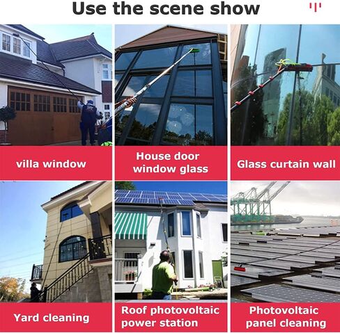 Telescopic Window Cleaning Pole with Water Fed BrushExtendable High Reach Cleaner for Solar Panels Conservatoryand Outdoor Cleaning Tasks in Kuwait