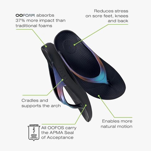 OOFOS OOlala Luxe Recovery Sandal, Midnight Spectre - Women’s Size 5 in Kuwait