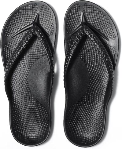 Litfun Women's Arch Support Flip Flops for Plantar Fasciitis Orthopedic Thong Sandals, New Black 41 in Kuwait