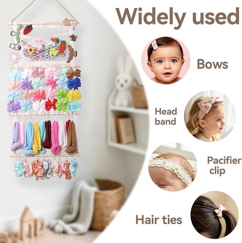 YOcity Headband Holder Hair Bows Organizer for Baby Girls | Large Capacity, Hair Accessories Wall Hanging, Toddler Baby Girl, Nursery Room Decor in Kuwait