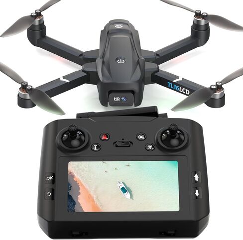 Drones with Camera for Adults 4K, GPS Drone with 4.5" LCD Screen Controller Follow Me Auto Return 5G Long Range Transmission Foldable FPV Drone for Beginners Under 249g in Kuwait