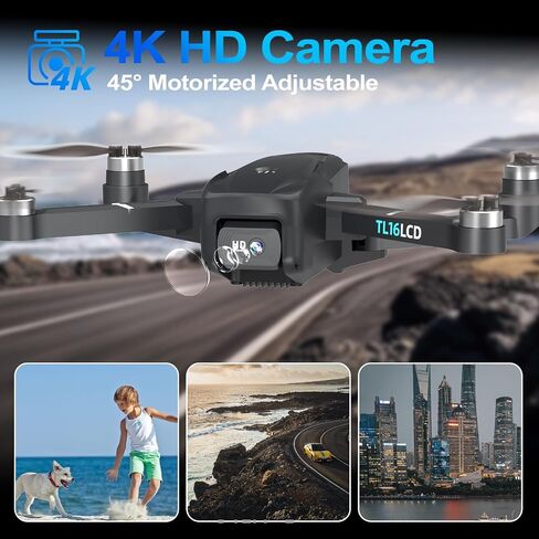 Drones with Camera for Adults 4K, GPS Drone with 4.5" LCD Screen Controller Follow Me Auto Return 5G Long Range Transmission Foldable FPV Drone for Beginners Under 249g in Kuwait