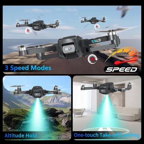 Drones with Camera for Adults 4K, GPS Drone with 4.5" LCD Screen Controller Follow Me Auto Return 5G Long Range Transmission Foldable FPV Drone for Beginners Under 249g in Kuwait