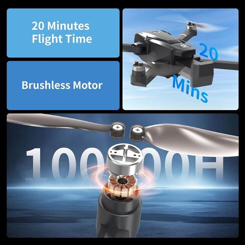 Drones with Camera for Adults 4K, GPS Drone with 4.5" LCD Screen Controller Follow Me Auto Return 5G Long Range Transmission Foldable FPV Drone for Beginners Under 249g in Kuwait