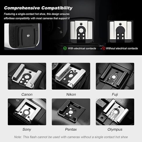 ZF08 Aluminum Mini Camera Flash for Sony zv1 Sony zve10, Speedlite On Camera, 440 Full-Power Flashes 2.5S Recycle Mini Manual Flash for Canon/Ricoh gr3/Nikon/Fuji f1 in Kuwait
