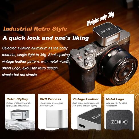 ZF08 Aluminum Mini Camera Flash for Sony zv1 Sony zve10, Speedlite On Camera, 440 Full-Power Flashes 2.5S Recycle Mini Manual Flash for Canon/Ricoh gr3/Nikon/Fuji f1 in Kuwait