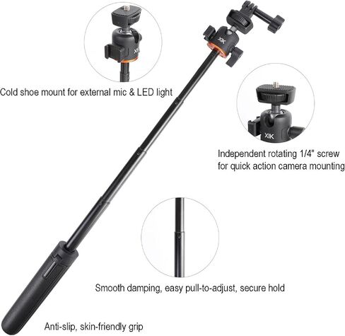 XIk Osmo Action 6/5 pro 21" Mini Selfie Stick & Tripod | for Gopro Camera DJI Osmo Nano, Compatible with GoPro Max Hero 14 13 12 11 10 9,DJI Osmo Action 6 5Pro 4 3（8-21"） in Kuwait