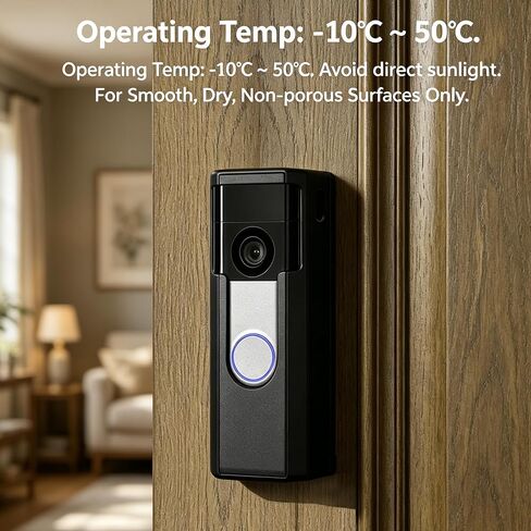 Anti-Theft Ring Mounting Cradle for Ring 2nd Gen Battery Doorbell/Plus/Pro | Impact-Resistant, Adhesive or Drill-On Holder Bracket in Kuwait