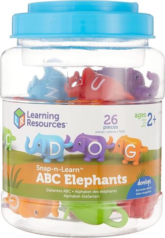 Learning Resources Snap-n-Learn ABC Elephants - Educational Alphabet Elephant Toy, Fine Motor Skills, Counting and Sorting, Toddler Montessori Toys, Gifts for Boys and Girls, Ages 2+ in Kuwait