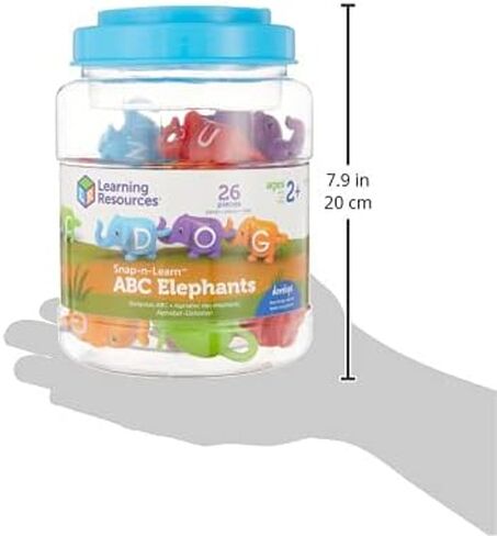 Learning Resources Snap-n-Learn ABC Elephants - Educational Alphabet Elephant Toy, Fine Motor Skills, Counting and Sorting, Toddler Montessori Toys, Gifts for Boys and Girls, Ages 2+ in Kuwait