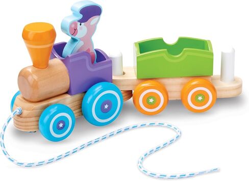 Melissa & Doug First Play Wooden Rocking Farm Animals Pull Train in Kuwait