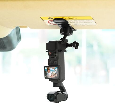 BRDRC Car Visor Mount for DJI Osmo Pocket 4 3, for Xtra Muse 360° Adjustable Car Vlog Kit with Safety Strap & Mobile Phone Clip for DJI Osmo Pocket 4 3 Creator Combo/Xtra Muse Accessories in Kuwait