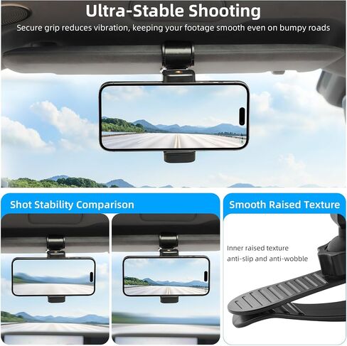 BRDRC Car Visor Mount for DJI Osmo Pocket 4 3, for Xtra Muse 360° Adjustable Car Vlog Kit with Safety Strap & Mobile Phone Clip for DJI Osmo Pocket 4 3 Creator Combo/Xtra Muse Accessories in Kuwait