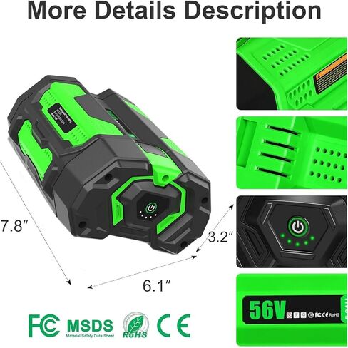 56V 5.0Ah Battery Replacement for EGO Battery BA2800T BA4200T BA1400T in Kuwait