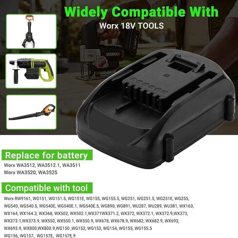 3.5Ah 18V Battery for Worx WA3511 WA3512 WA3512.1 WA3513 WA3523 | for Worx WG151 WG151s WG151E WG155s WG251s WU287 WU381 WX163 Tool in Kuwait