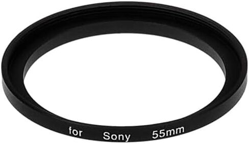 Fotodiox Metal Step Up Ring, Anodized Black Metal 50mm-55mm, 50-55 mm, fits Sony Alpha DT 55-200mm f/4-5.6 Lens in Kuwait