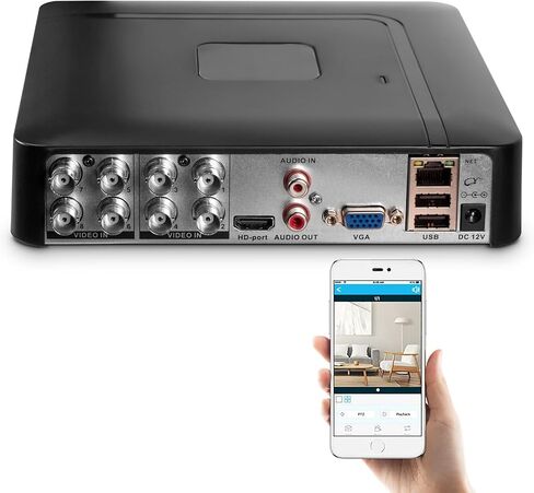 1080P 8CH Surveillance DVR Recorder H.265+ Standalone 6-in-1 CCTV Digital Video Recorder 8 Channel DVR for Security Camera Home Surveillance System, Mobile APP & PC Remote (No Hard Drive) in Kuwait